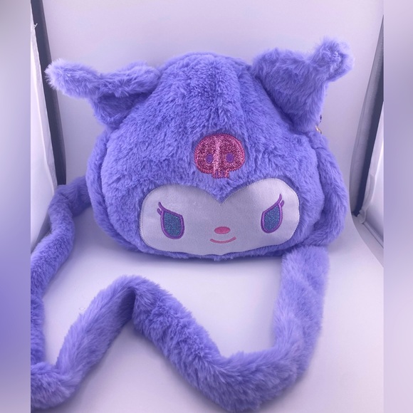 Sanrio Accessories - Purple Kuromi plush crossbody shoulder bag- New